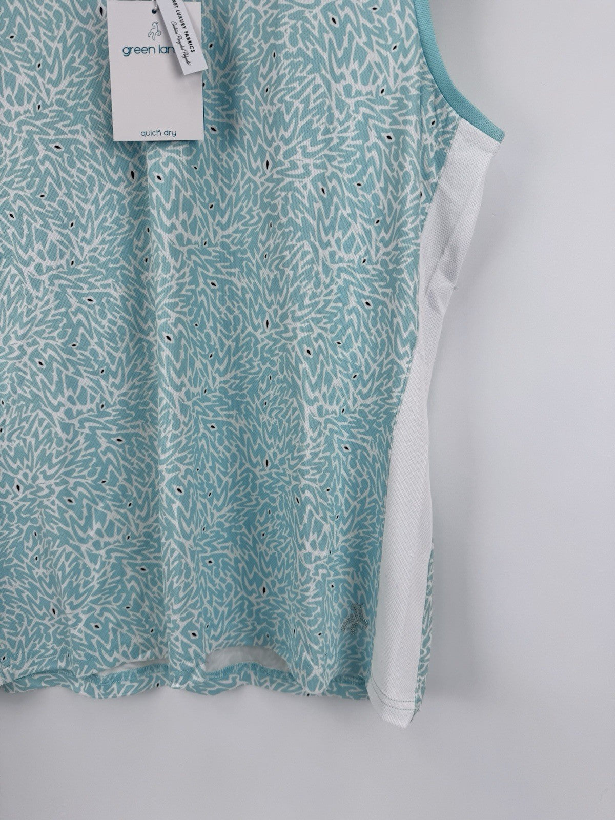 Green Lamb Women’s Sleeveless Golf Polo Patterned Size UK 14 /317953
