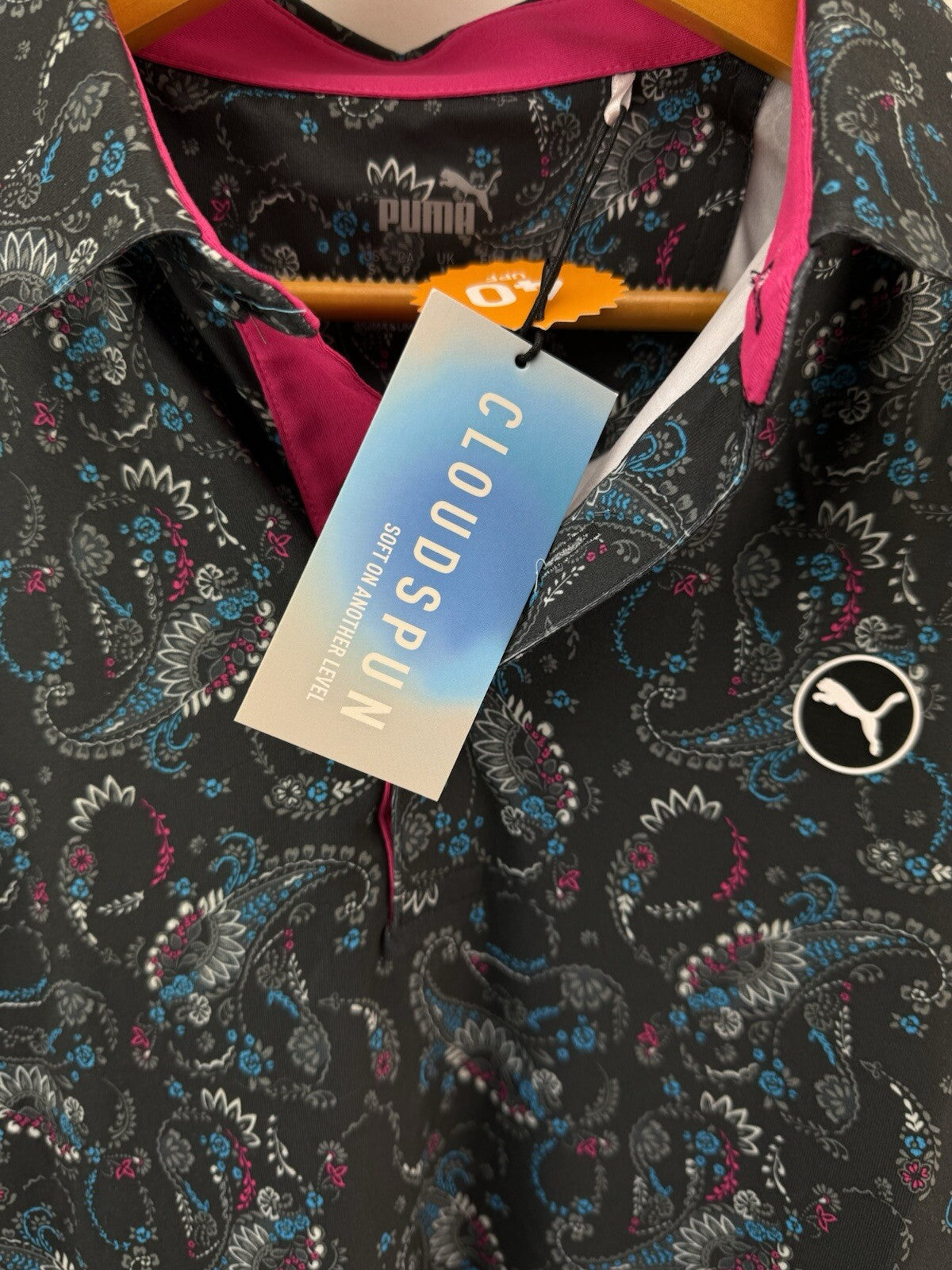 Puma Golf Mens Polo Shirt Cloudspun Paisley UK Medium /New /214106