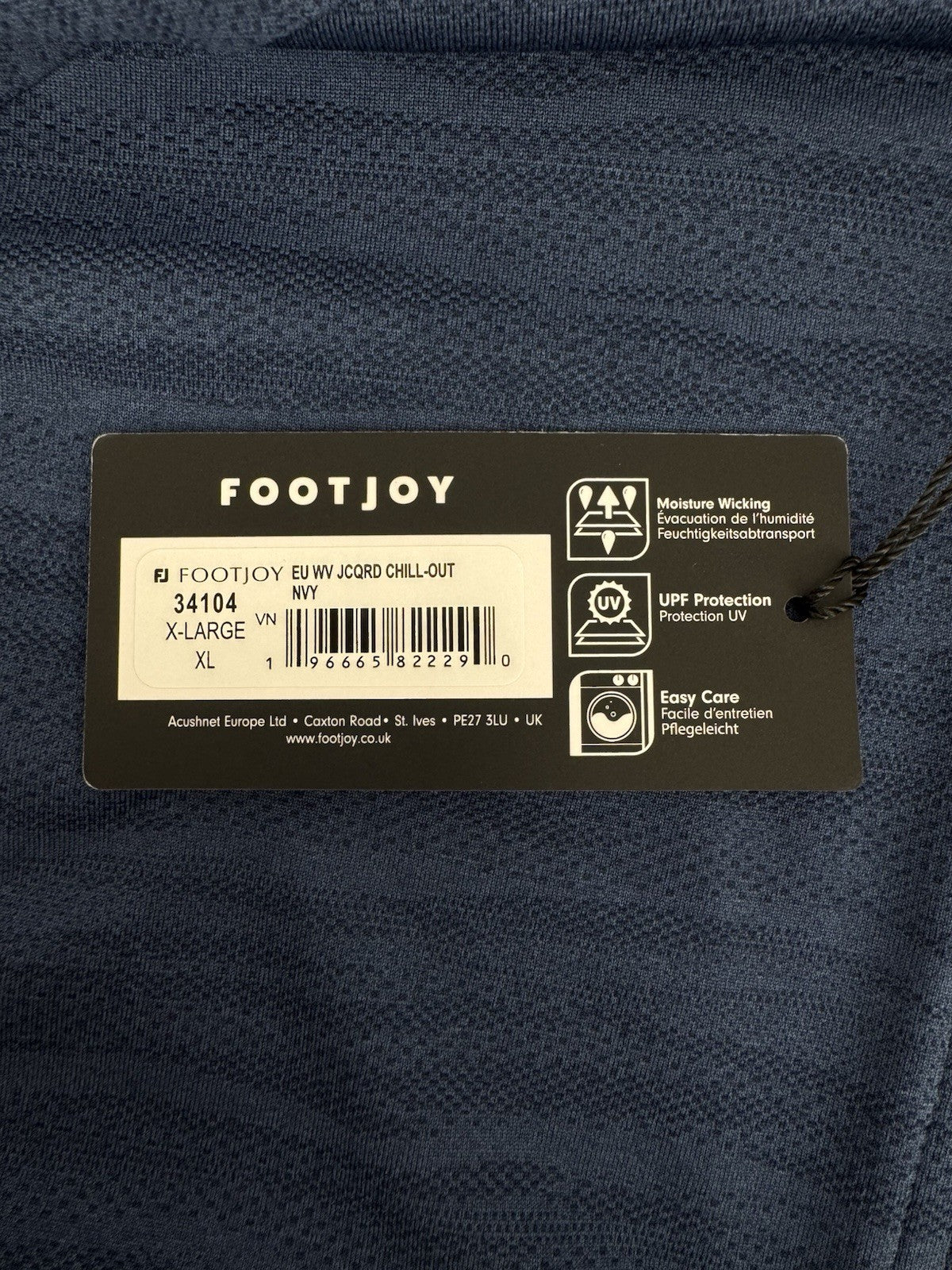 FootJoy Golf Wave Jacquard Chill-Out Zip Pullover Men's Size XL Navy/330578