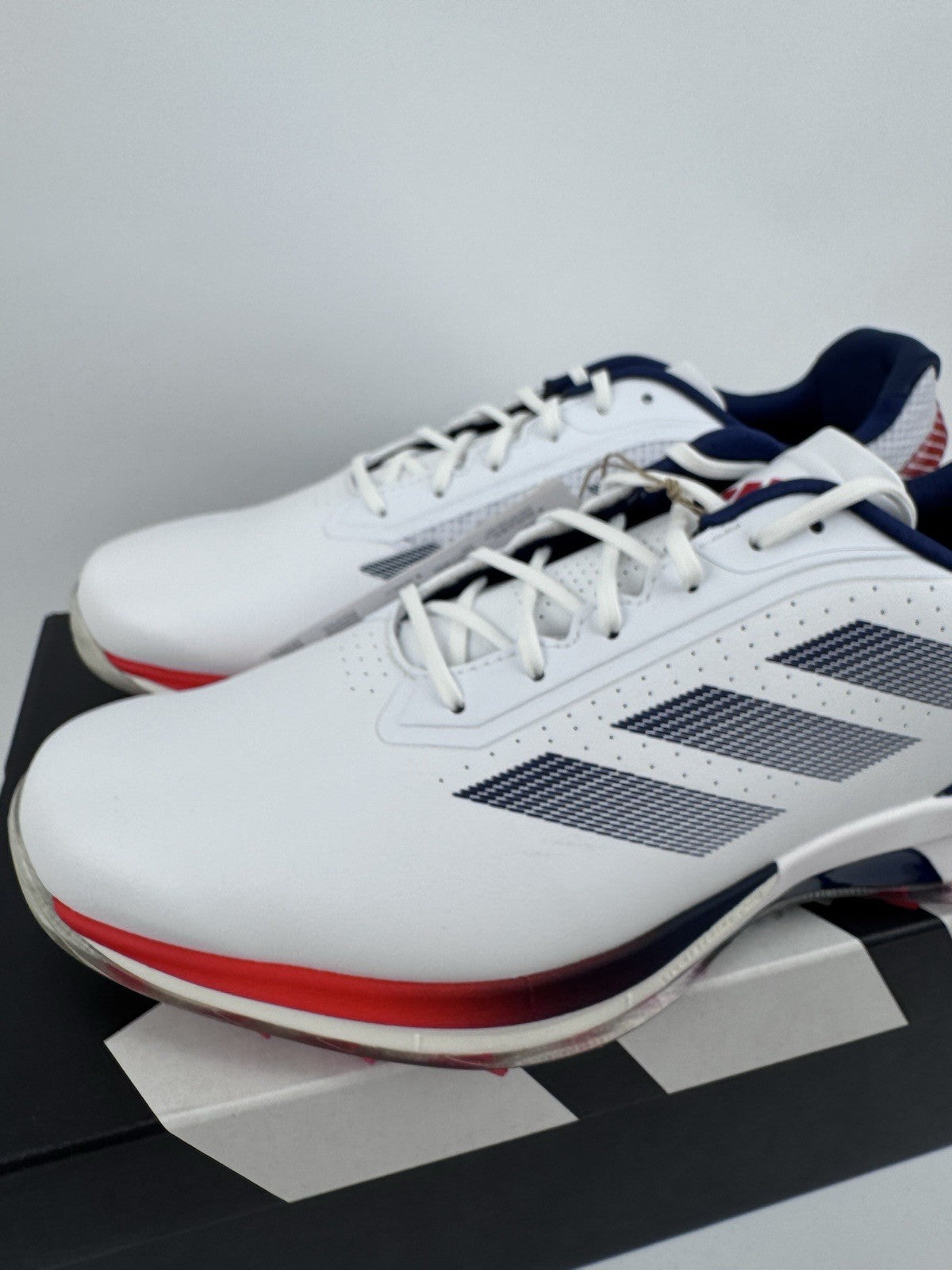 Adidas Adizero ZG Golf Shoes Men's UK Size 10 White Blue Red Spikes/314333