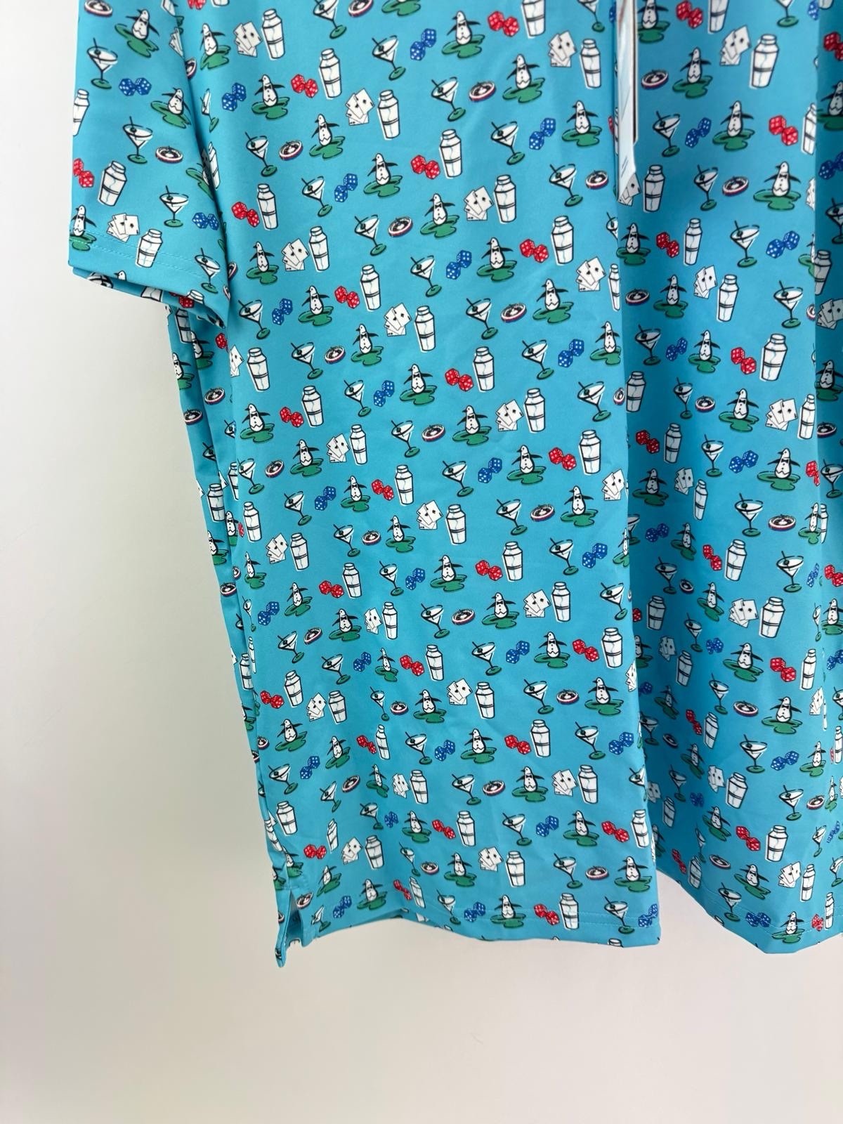 Mens Original Penguin Golf Polo All over Retro Mens UK Small /New /306471