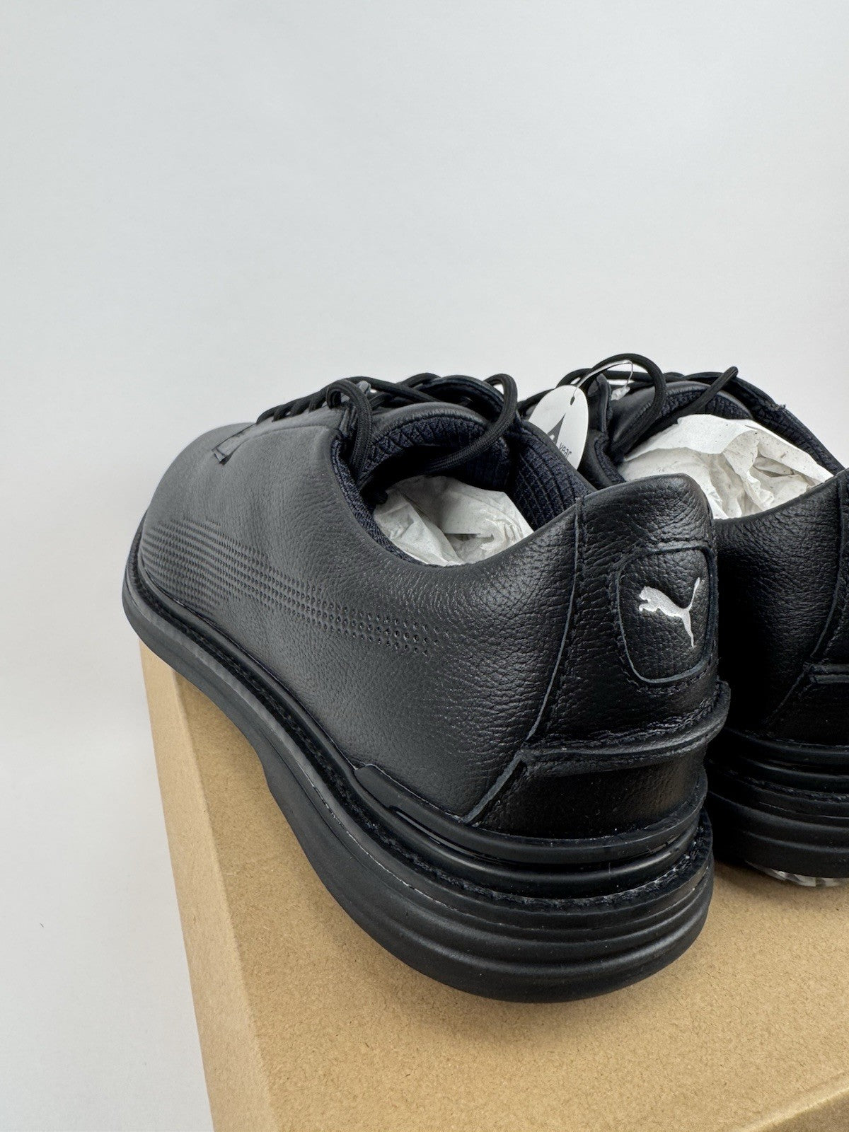 Puma Royale Spiked Golf Shoes Men's Size UK 10.5 Black Waterproof Comfort/320977