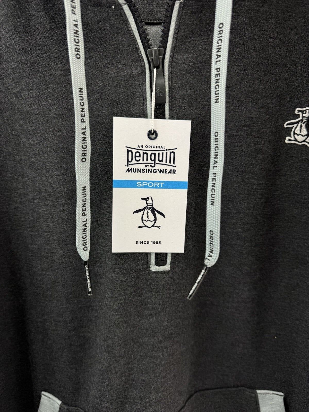Original Penguin Golf Hoodie 1/4 Zip Earl Colour Block UK XL /Grey /New /300616