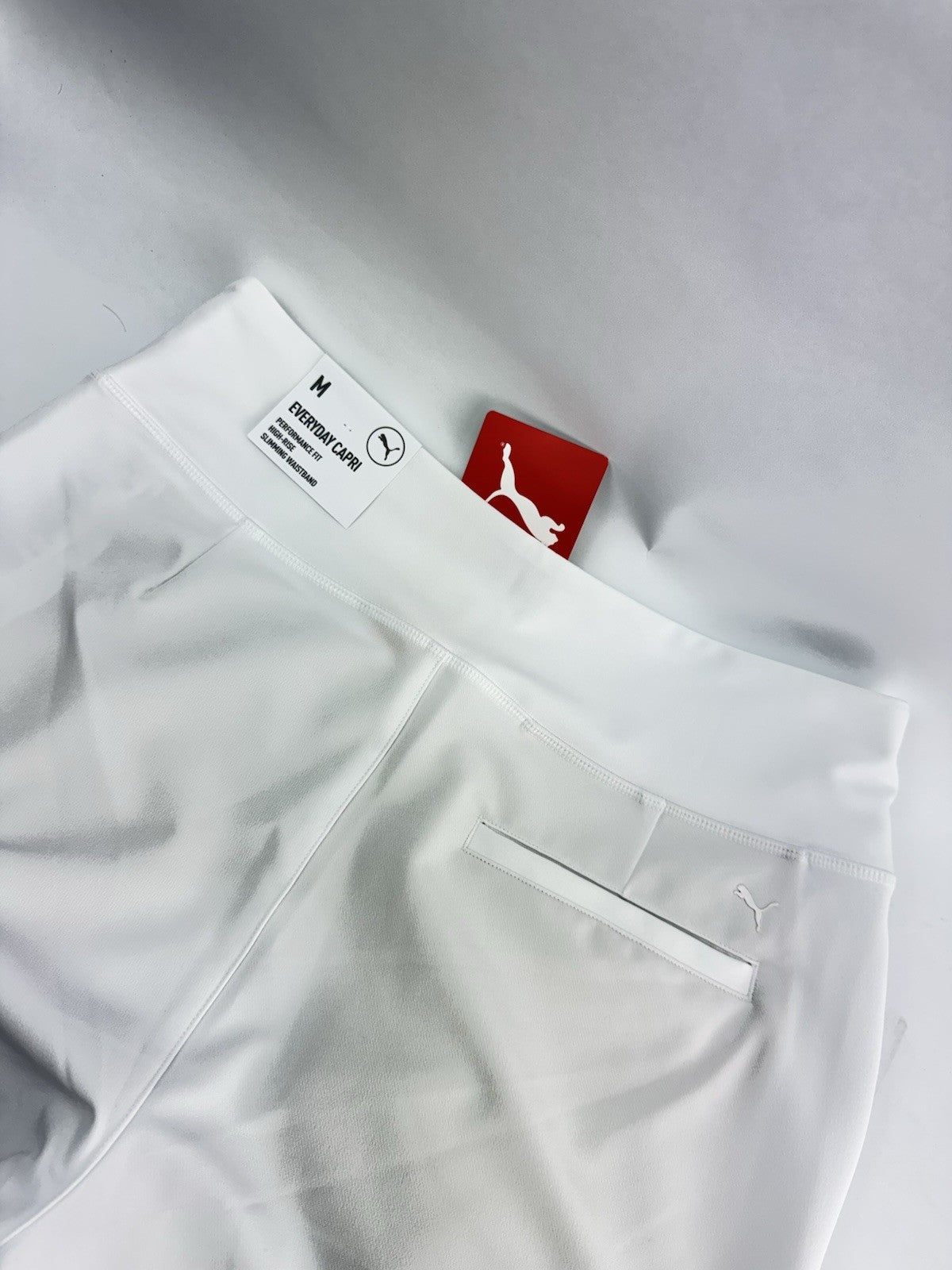 Womens Puma Golf Everyday Capri Trousers White Size UK M High-Rise /300847