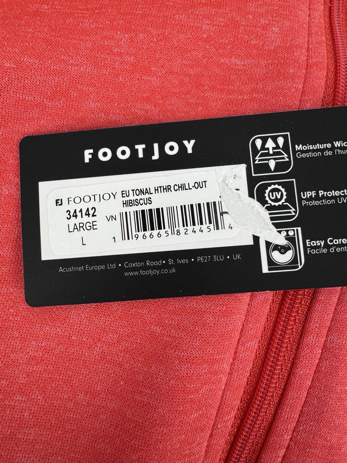 FootJoy Men’s Tonal Heather Chill-Out Golf Pullover Men's Size Large Red/3151912