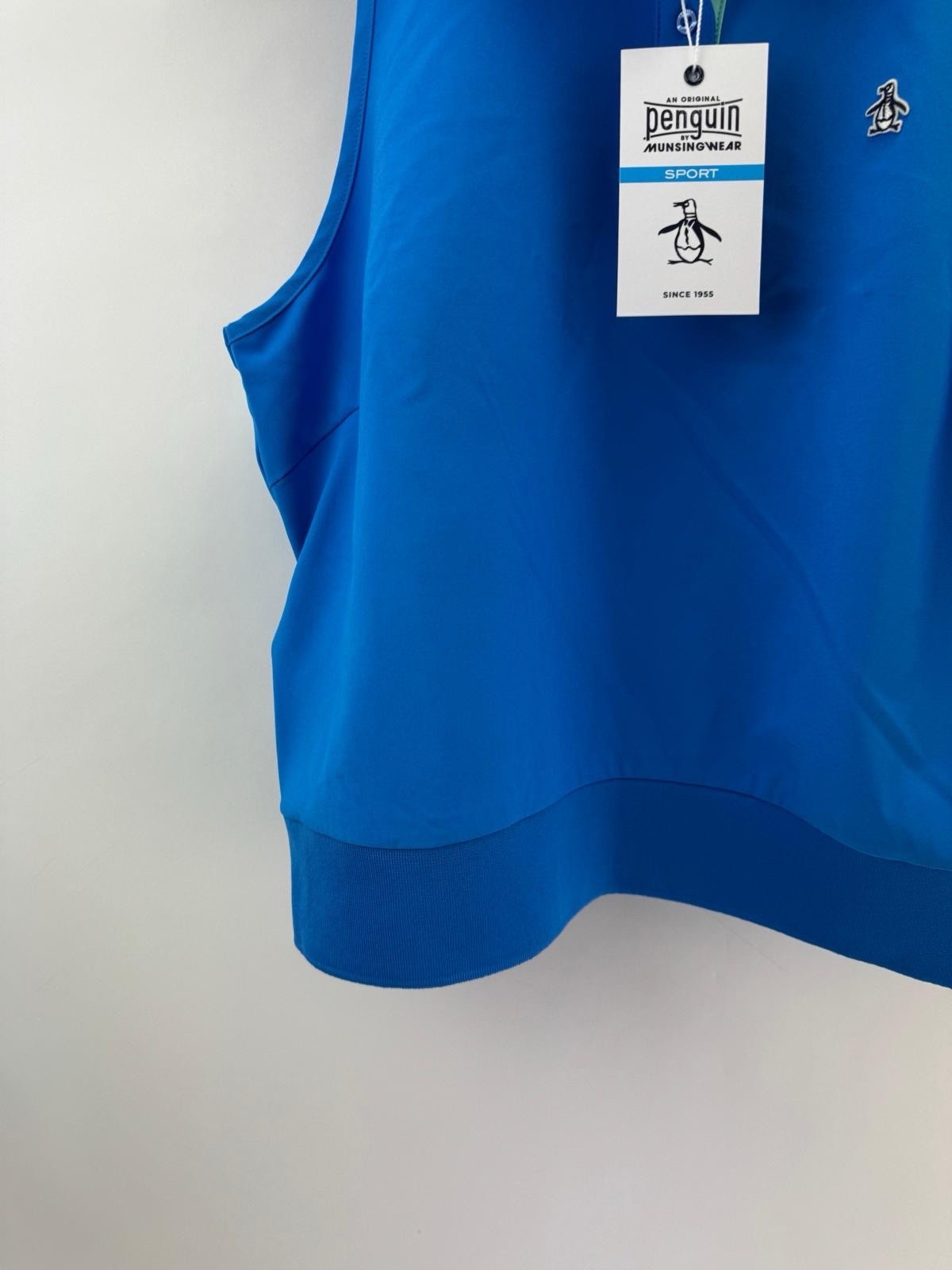 Womens Original Penguin Golf Sleeveless Collar Vest Blue Size Medium New /306501