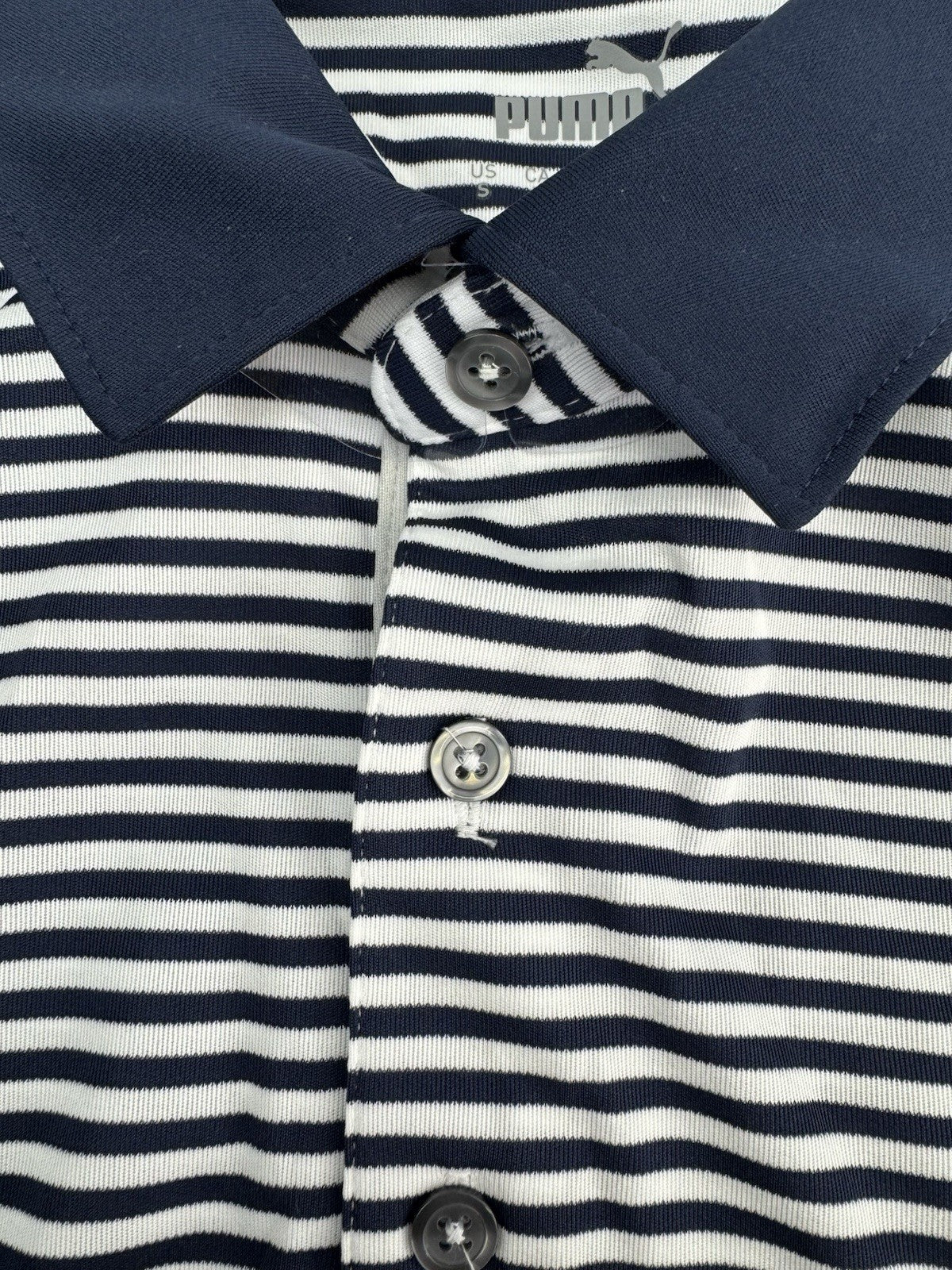 Puma Golf Pure Stripe Polo Shirt Mens UK Medium /Navy /White /New /308118