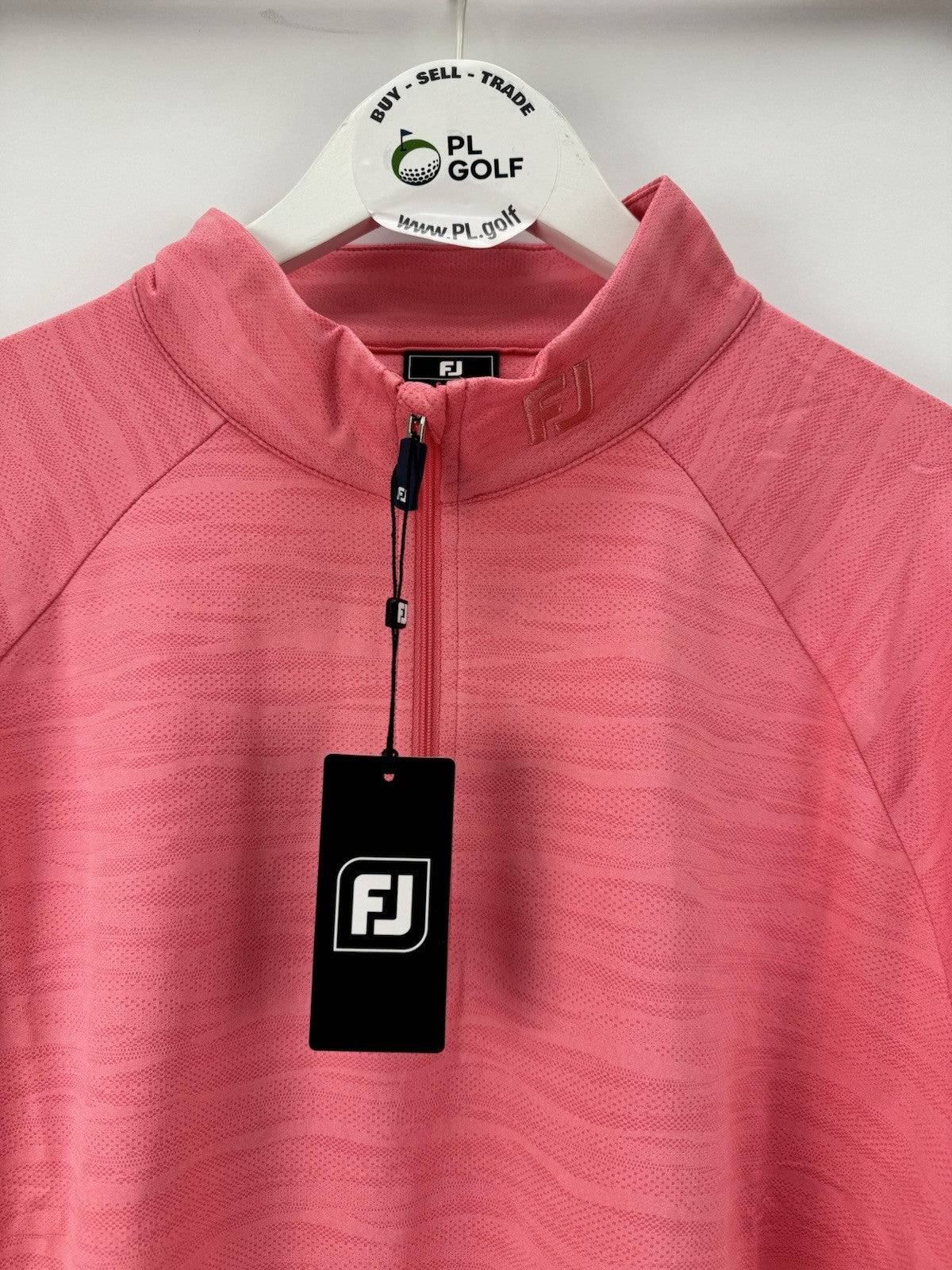 FootJoy Golf Wave Jacquard Chill-Out Zip Pullover Men's Size Large Pink/334364