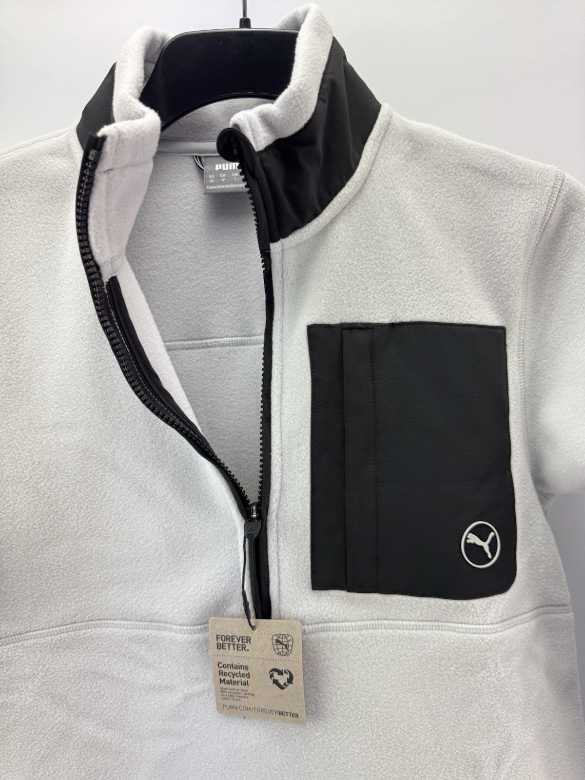 Puma Golf Fleece 1/4 Zip Pullover UK Small /Grey /New /272293