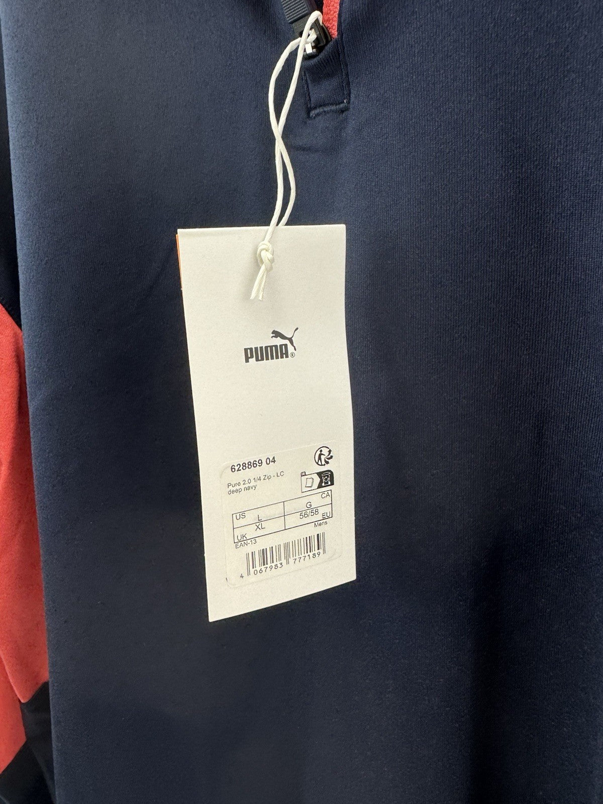 Puma Golf 1/4 Zip Pure 2.0 Pullover Mens UK XL /Navy /New /294946