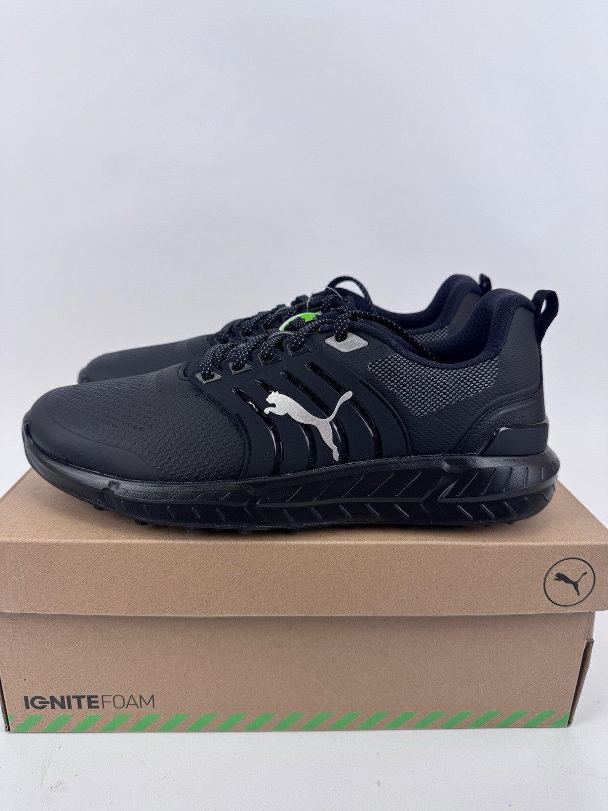 Puma Ignite Elevate 2 Tour Men's Golf Shoes Size UK 9 Black Waterproof/319190