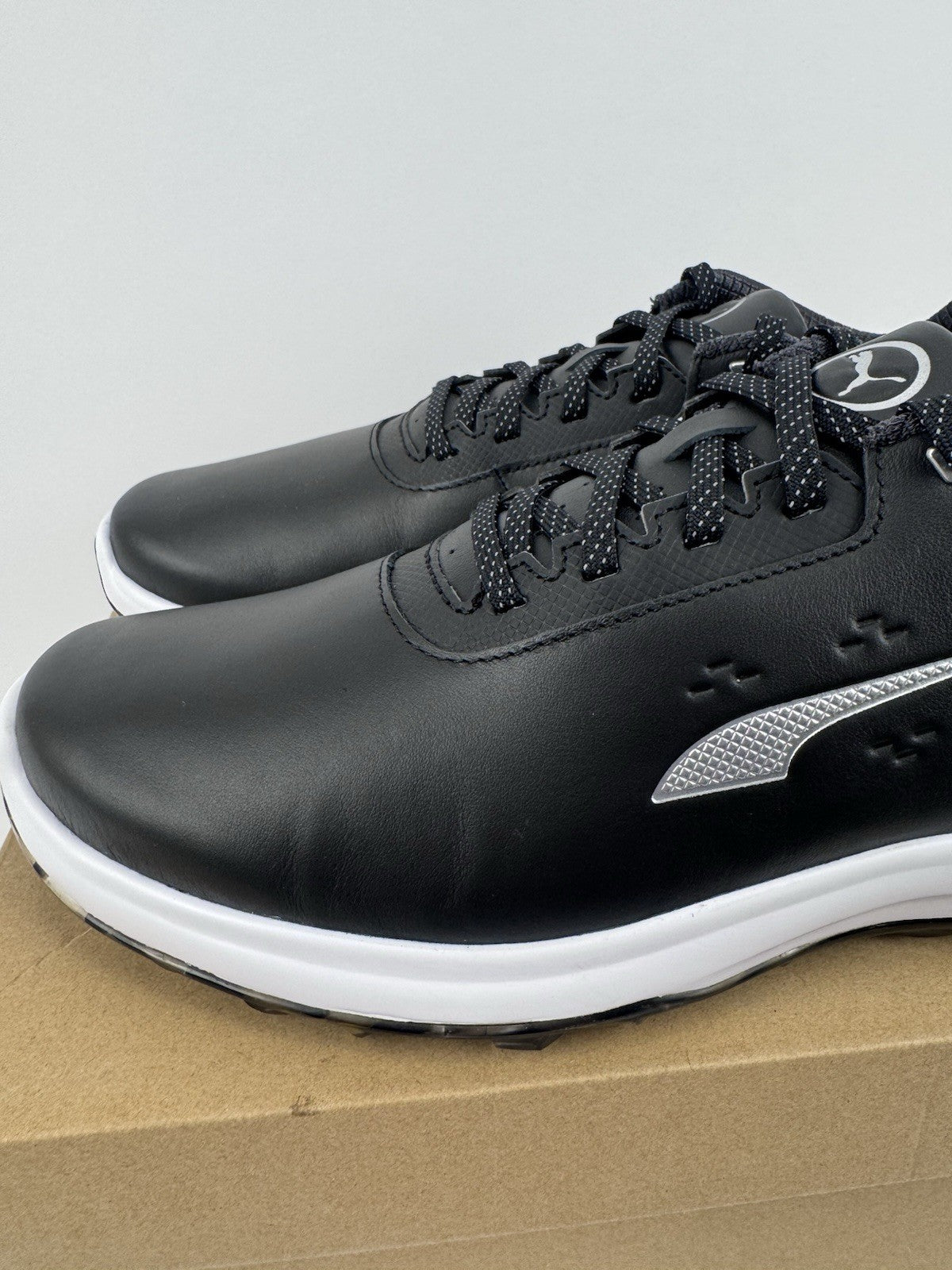Puma Phantomcat Nitro Men's Golf Shoes Size UK 10 Black Silver Yellow/323423