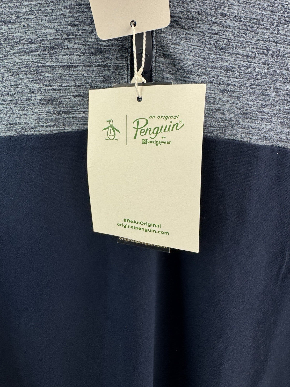 Original Penguin Pullover Colour Block 1/4 Zip UK Small /Navy /New /237227
