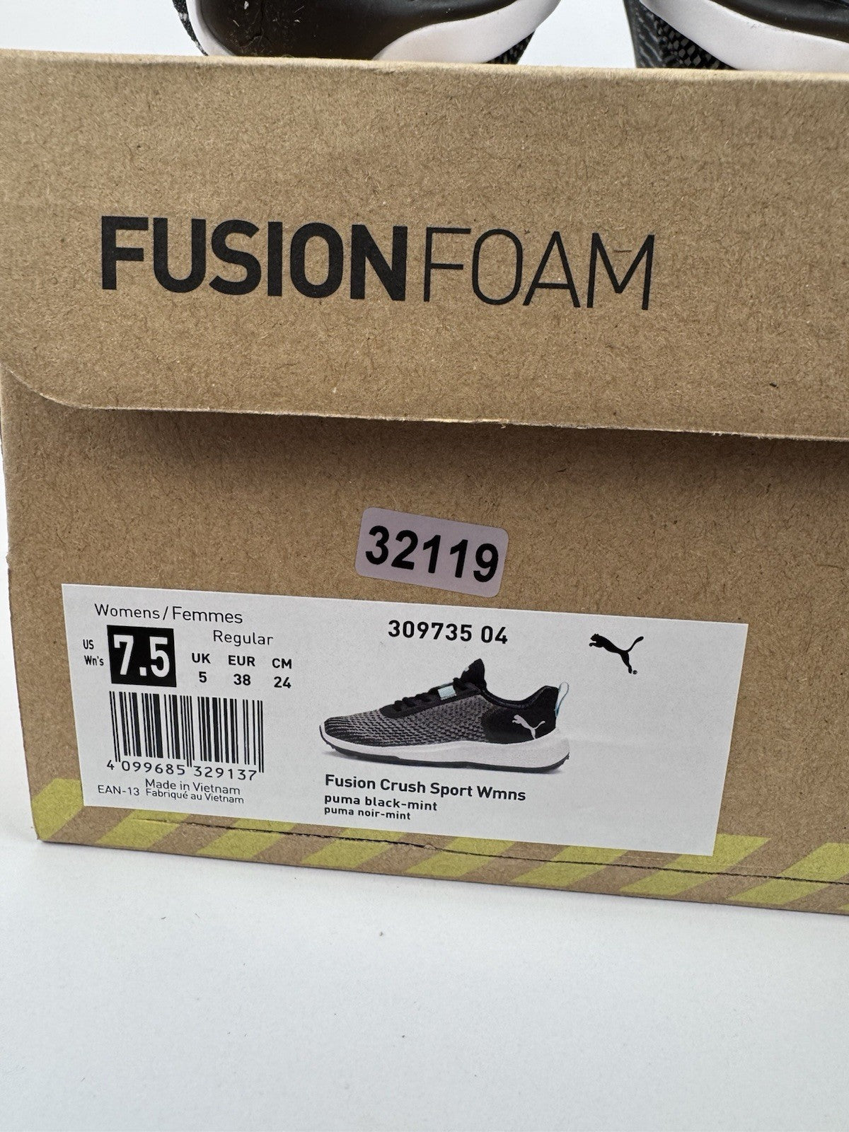 Puma Fusion Crush Sport Women's Trainers Size UK 5 Black Mint Breathable/321197
