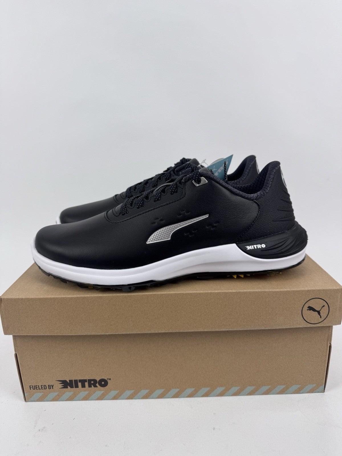 Puma Phantomcat Nitro Men's Golf Shoes Size UK 8 Black Silver Yellow/320190