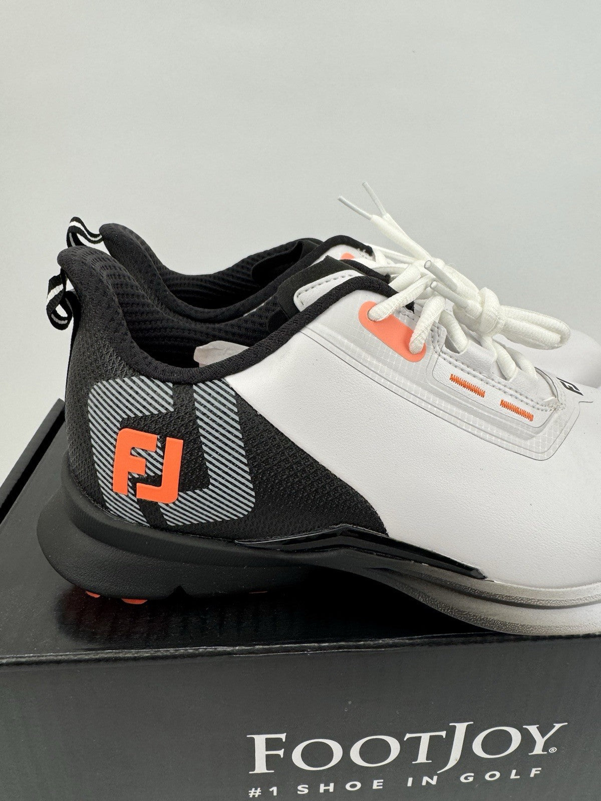 FootJoy Fuel Golf Shoes Men's UK Size 7 White Black Orange Lightweight/312916