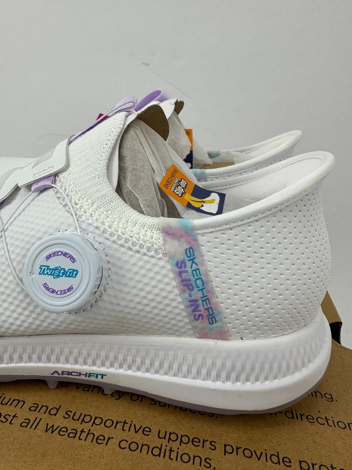 Skechers Go Golf Elite 5 Slip In Women's Size 5.5 White Lavender Arch Fit/349861