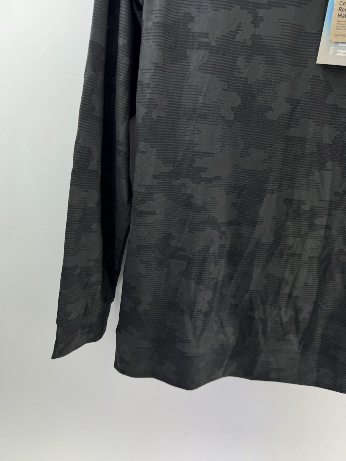 Puma Golf 1/4 Zip Cloudspun Pullover Camo Mens UK Small /Black /New /214881