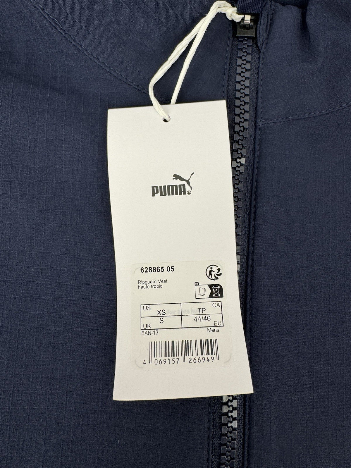 Puma Ripguard Vest Men's S Blue Sleeveless Golf Jacket Gilet Lightweight/354028