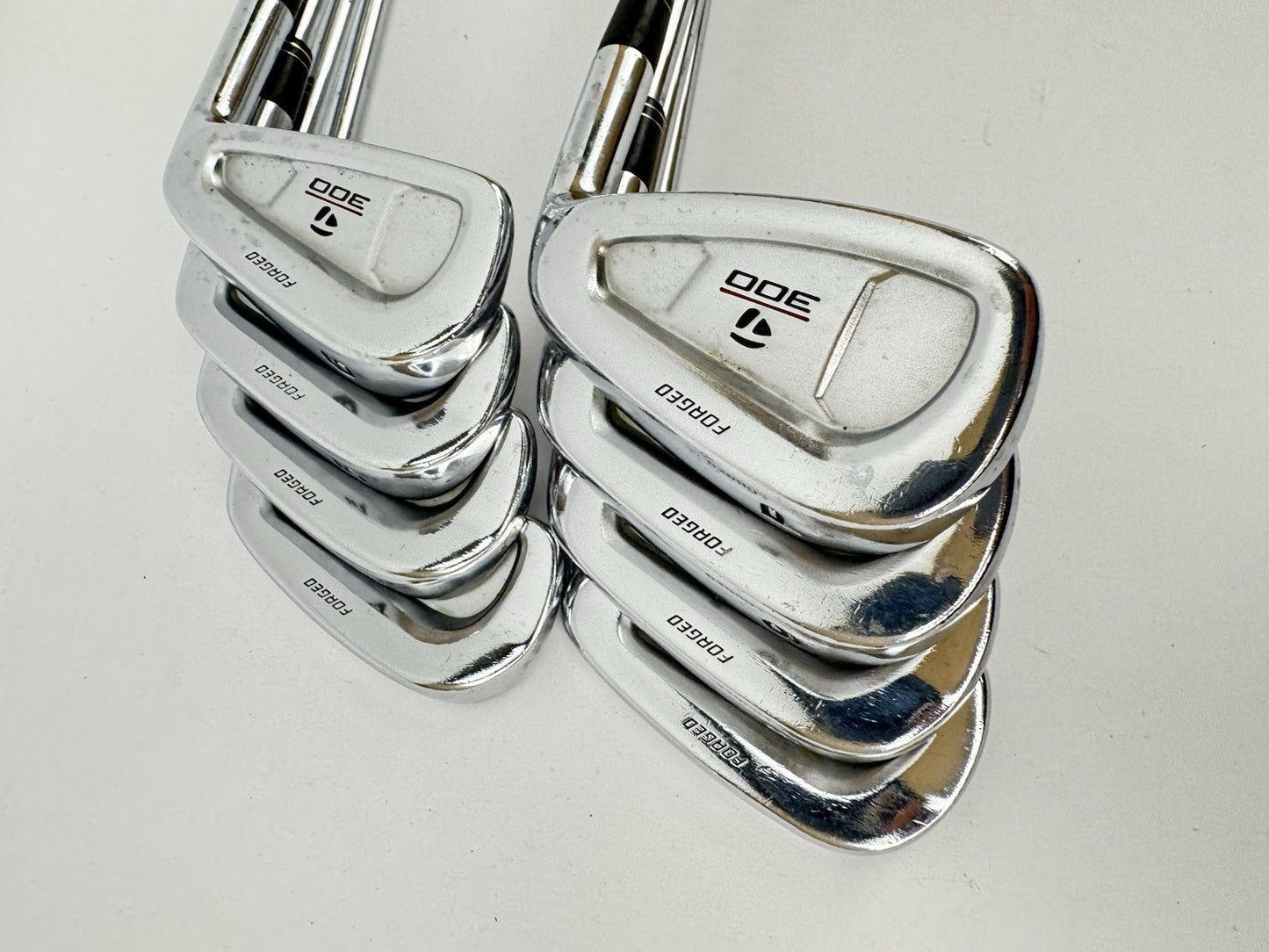 Taylormade 300 Forged Irons 3-PW Rifle 6.5 X Flex Steel +1/2” /New Grips /3432717