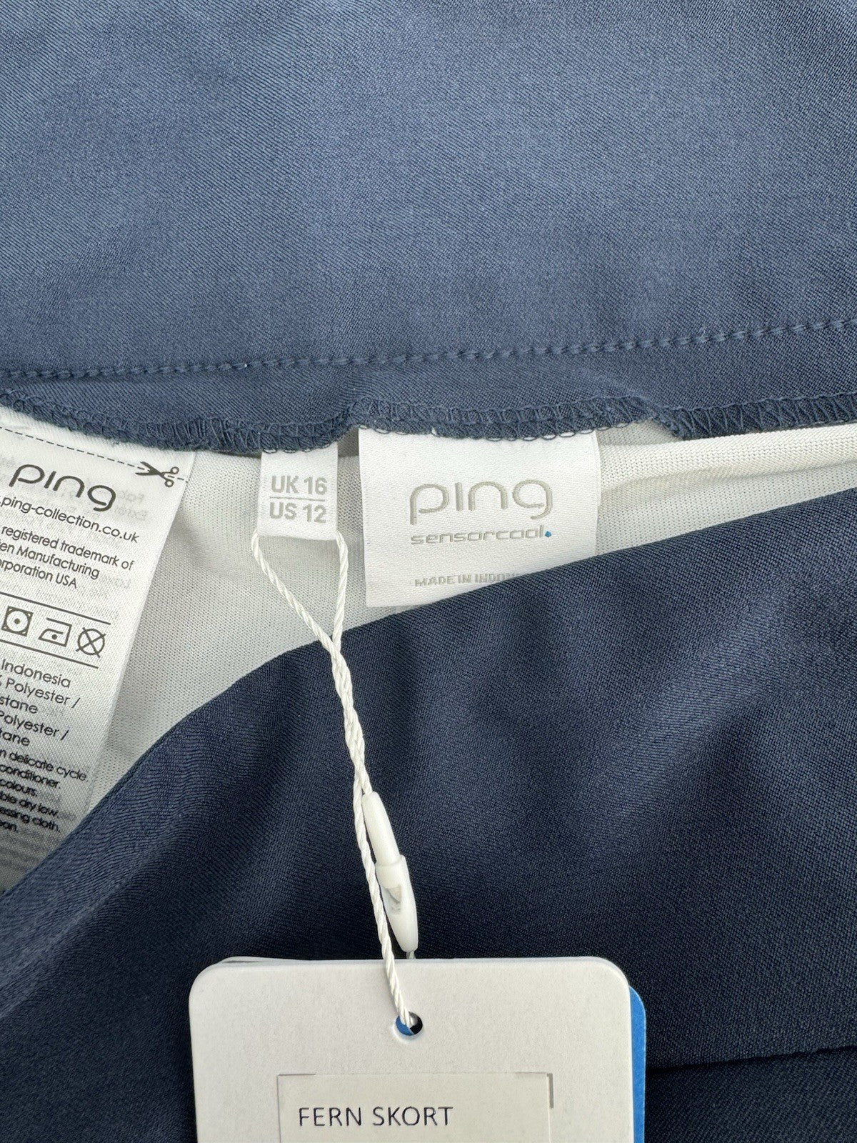 Ping Ladies Fern Golf Skort Navy White Size UK 16/ Brand New/309184