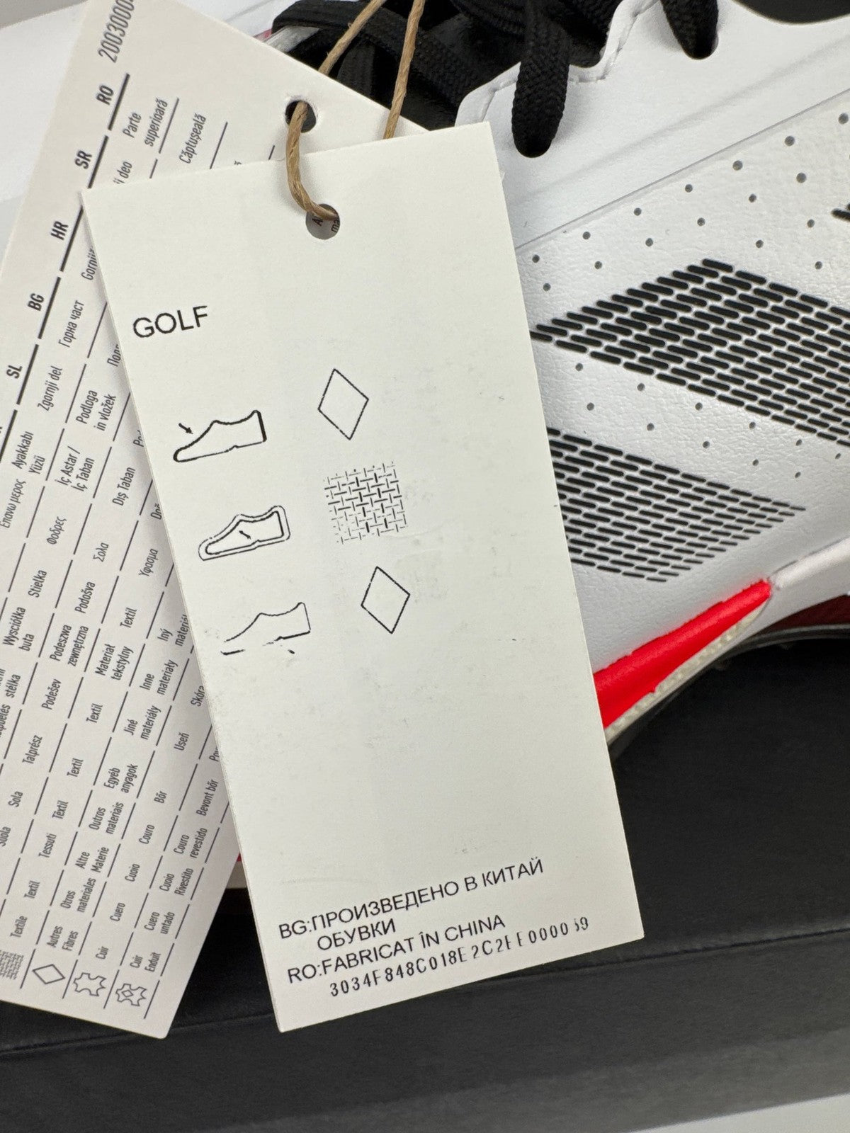 Adidas Adizero ZG Golf Shoes Mens UK 7 White Red Lightweight Comfort/312406