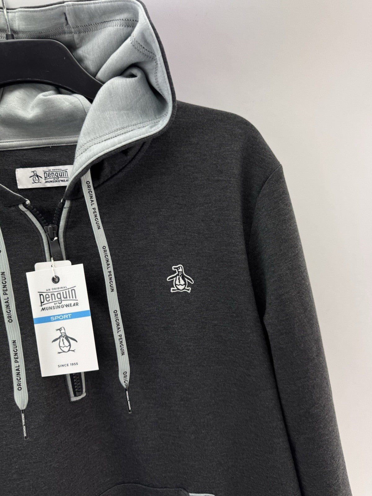 Original Penguin Golf Colour Block Hoodie UK Large /Grey /New /241564
