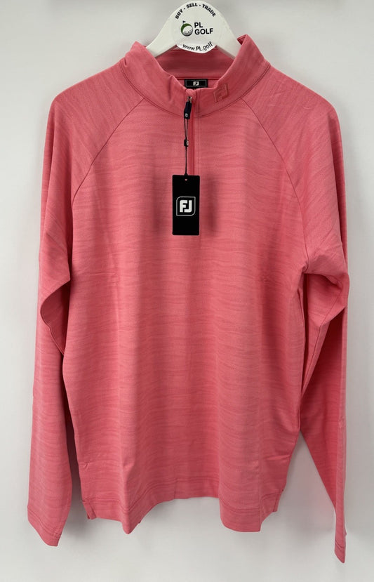 FootJoy Golf Wave Jacquard Chill-Out Zip Pullover Men's Size Large Pink/334360