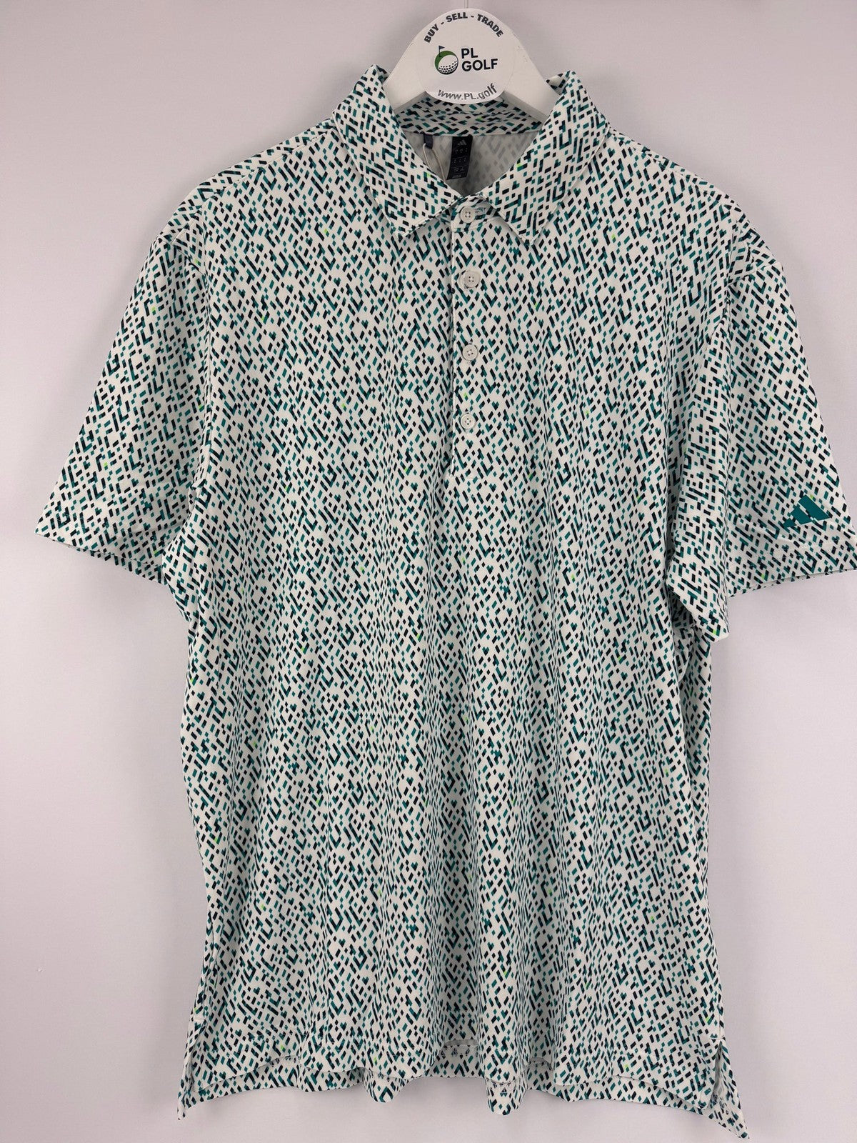 Adidas JL5270 Ultimate365 Micro Argyle Polo Shirt Mens Size Large White/327787