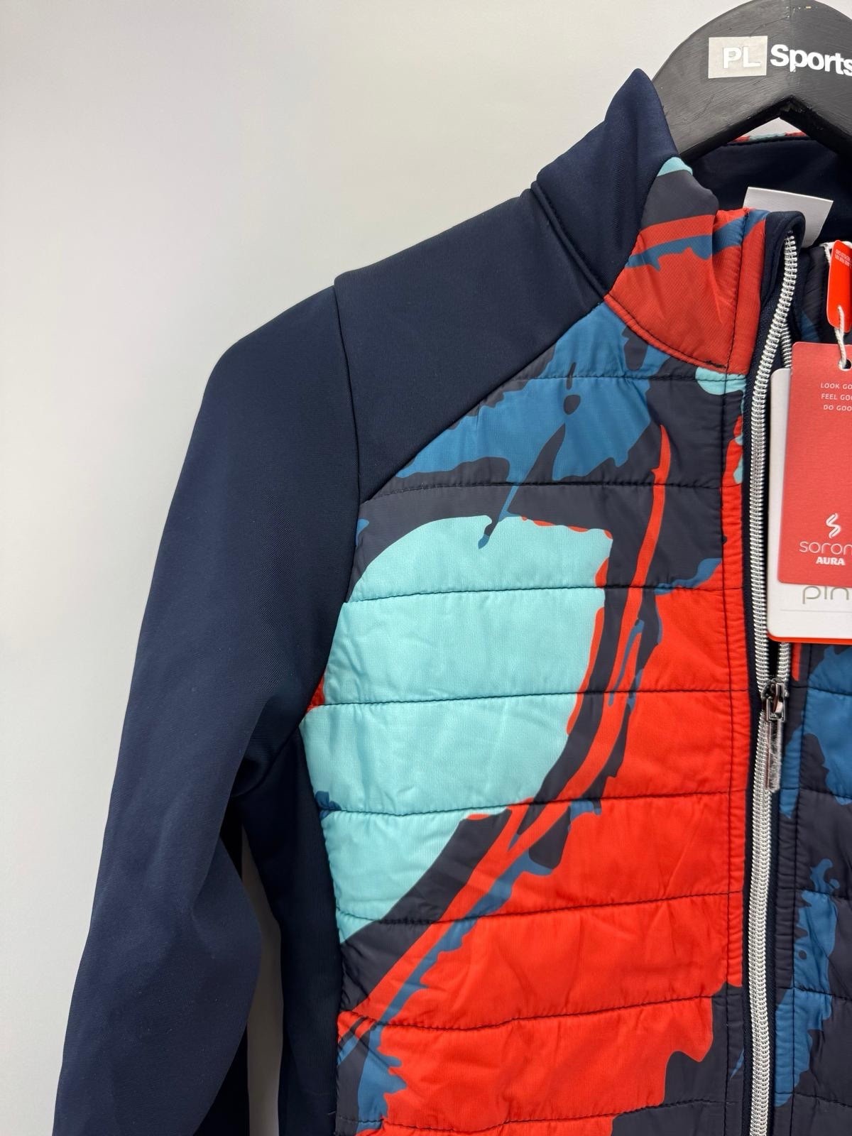 Ping Ladies Hybrid Golf Jacket Size UK 6 Navy Multi Brand New/ 307602