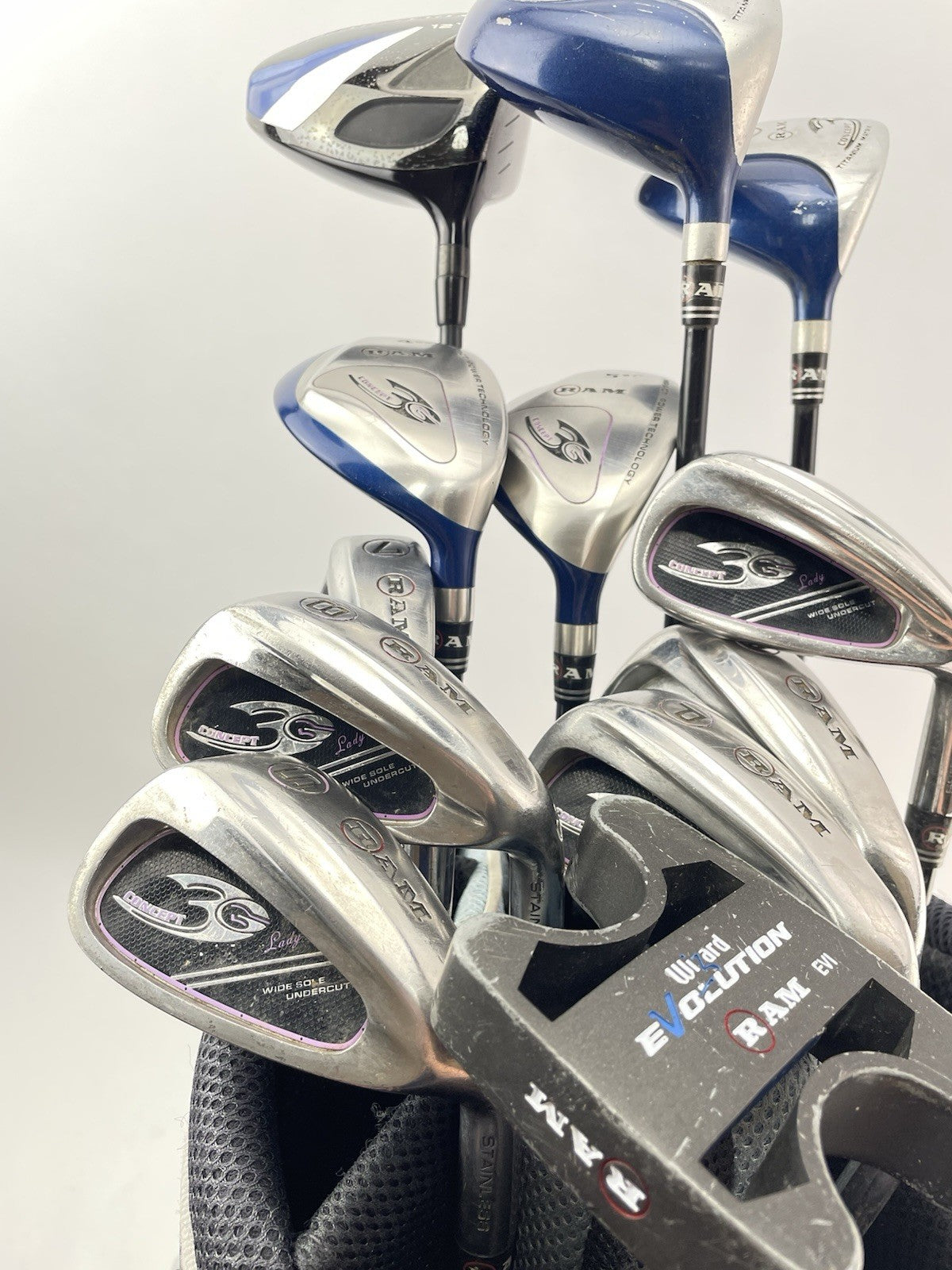 Ram Golf Package Set 12 Clubs Ladies Flex Graphite /Right /New Grips /Bag /263593