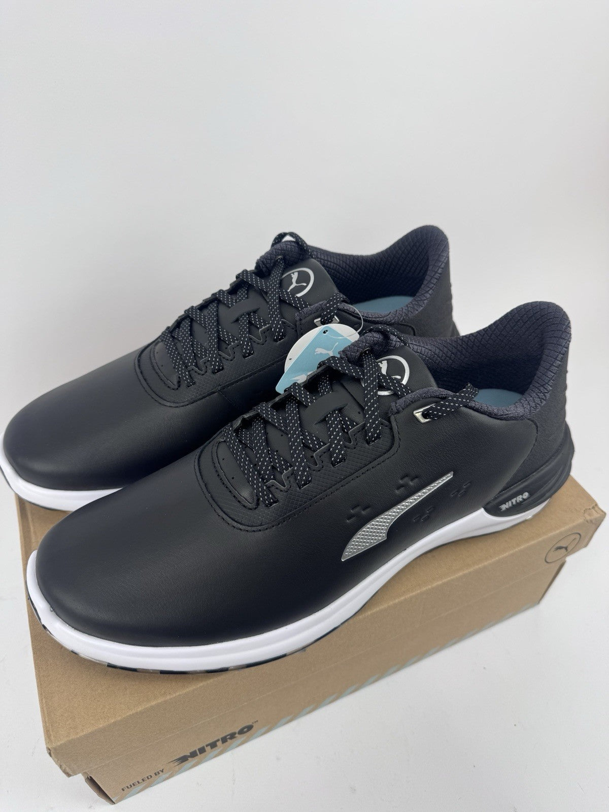 Puma Phantomcat Nitro Men's Golf Shoes Size UK 10 Black Silver Yellow/323245