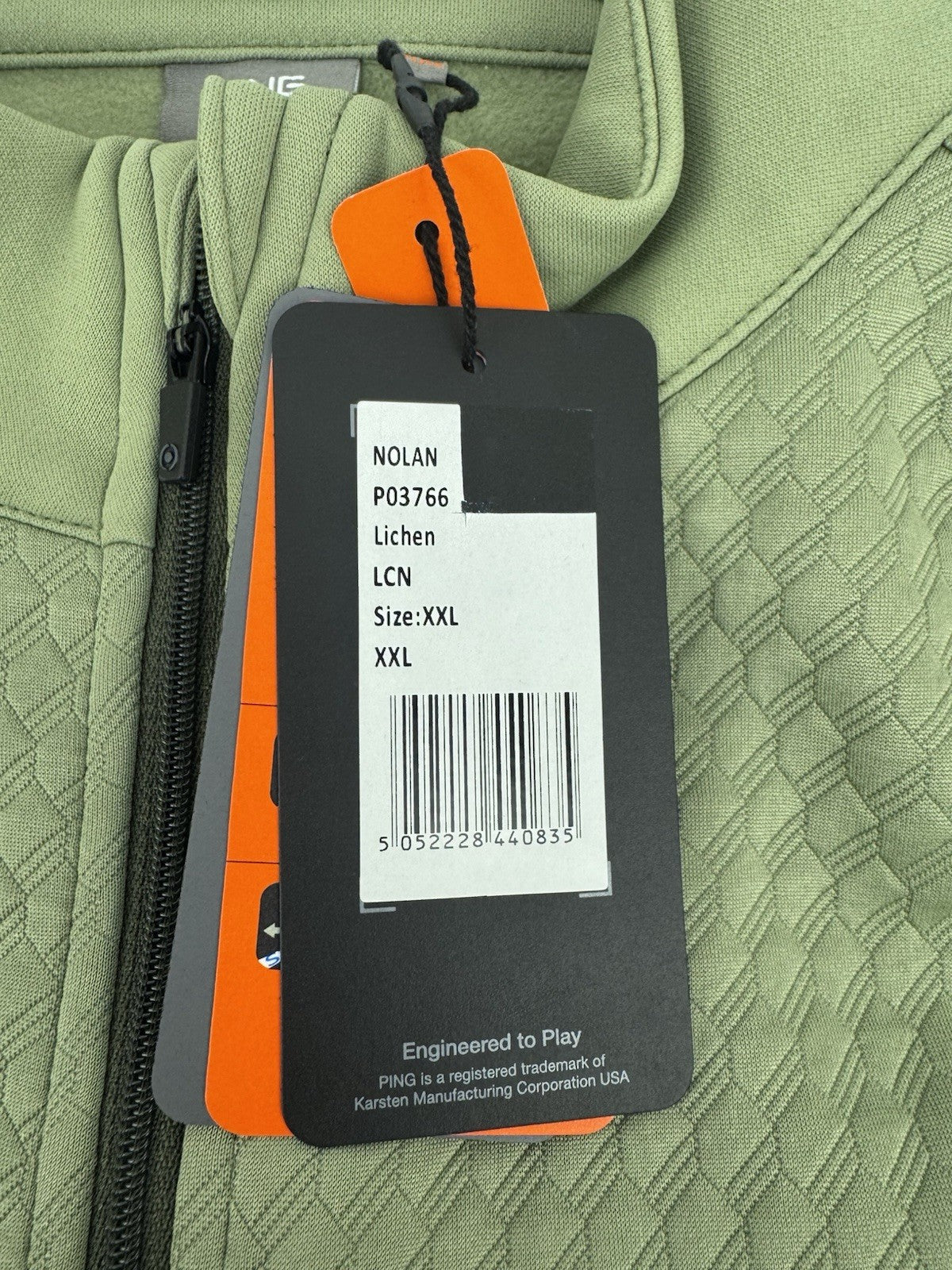 PING Nolan P03766 Quarter Zip Pullover Mens XXL Water Resistant Green/3171615