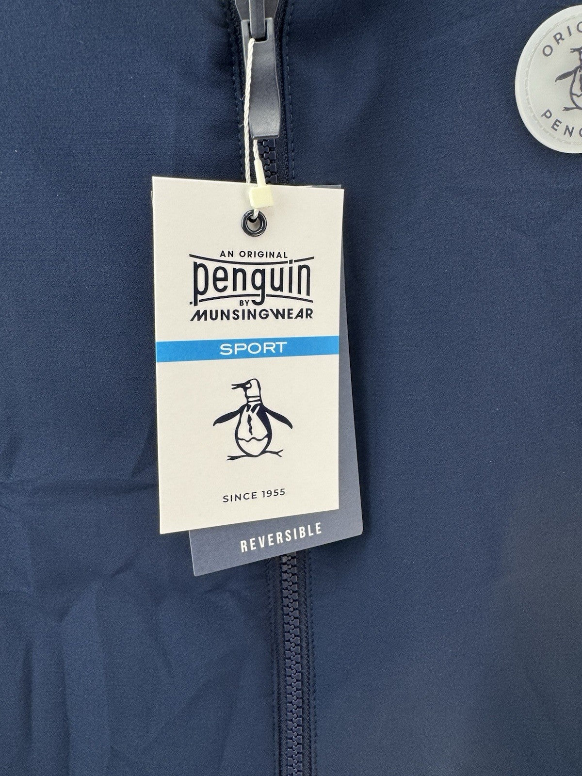 Original Penguin Golf Gilet Mixed Media Reversible UK Small /Navy /252555