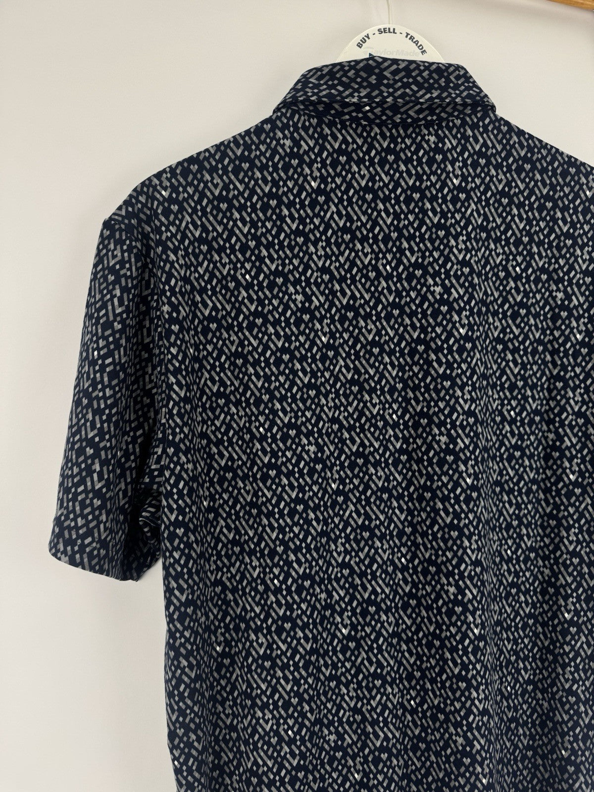 Adidas JL5273 Ultimate365 Micro Argyle Polo Shirt Mens Size Large Navy/329328
