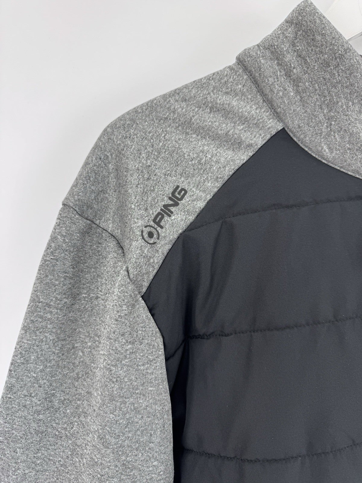 PING Sorona Aura Aiden Mens Golf Jacket Size XL Water Resistant Black Grey/313386
