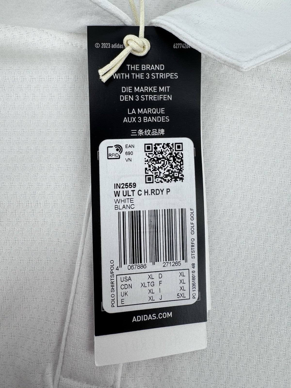 adidas Women’s Ultimate365 HEAT.RDY White Golf Polo Shirt Size XL/ 318026