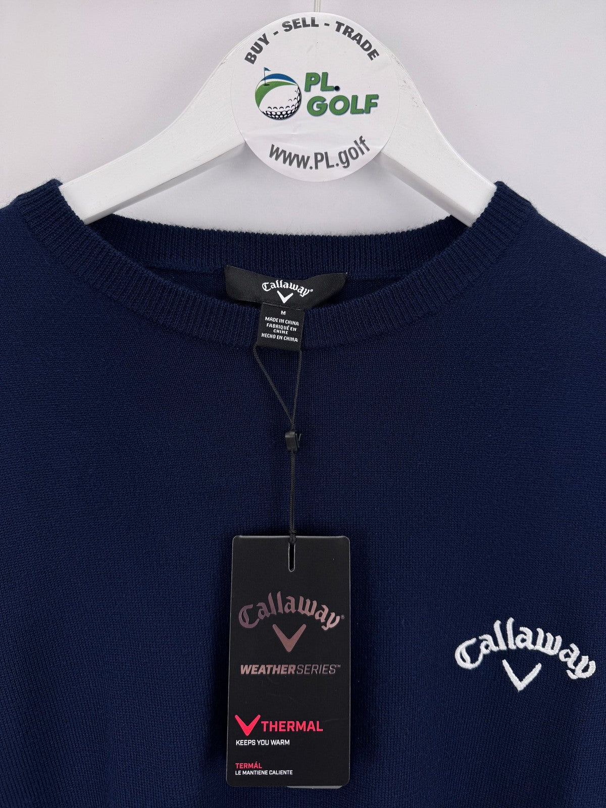 Men’s Callaway Odyssey Weather Series Golf Merino Mix Jumper Size M Navy /323954