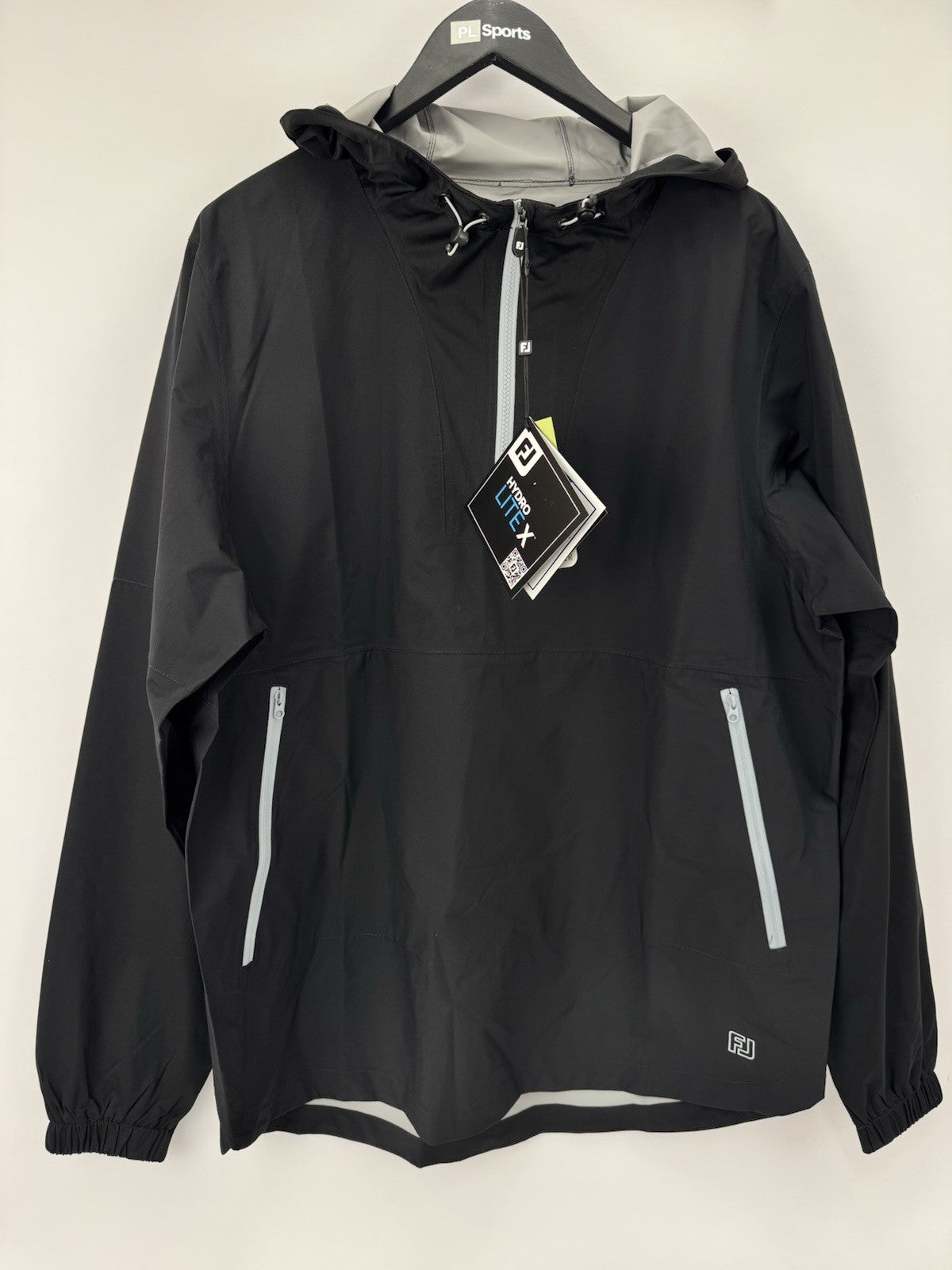 FootJoy HydroLite X Waterproof Lightweight Hooded Jacket Size Large Black/337695