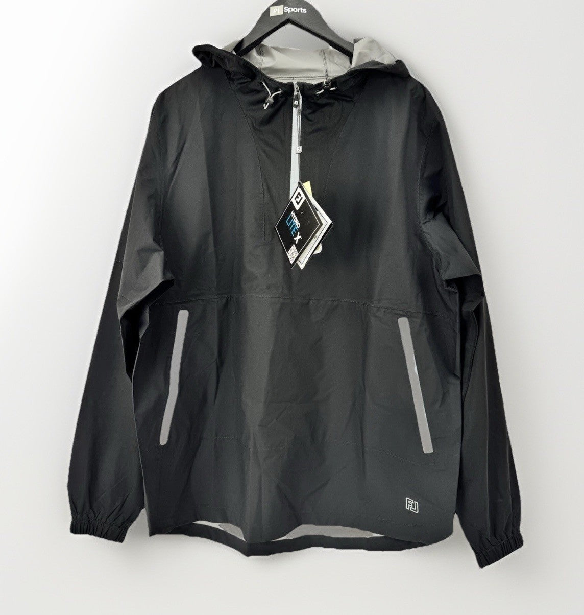 FootJoy HydroLite X Waterproof Lightweight Hooded Jacket Size Large Black/337690
