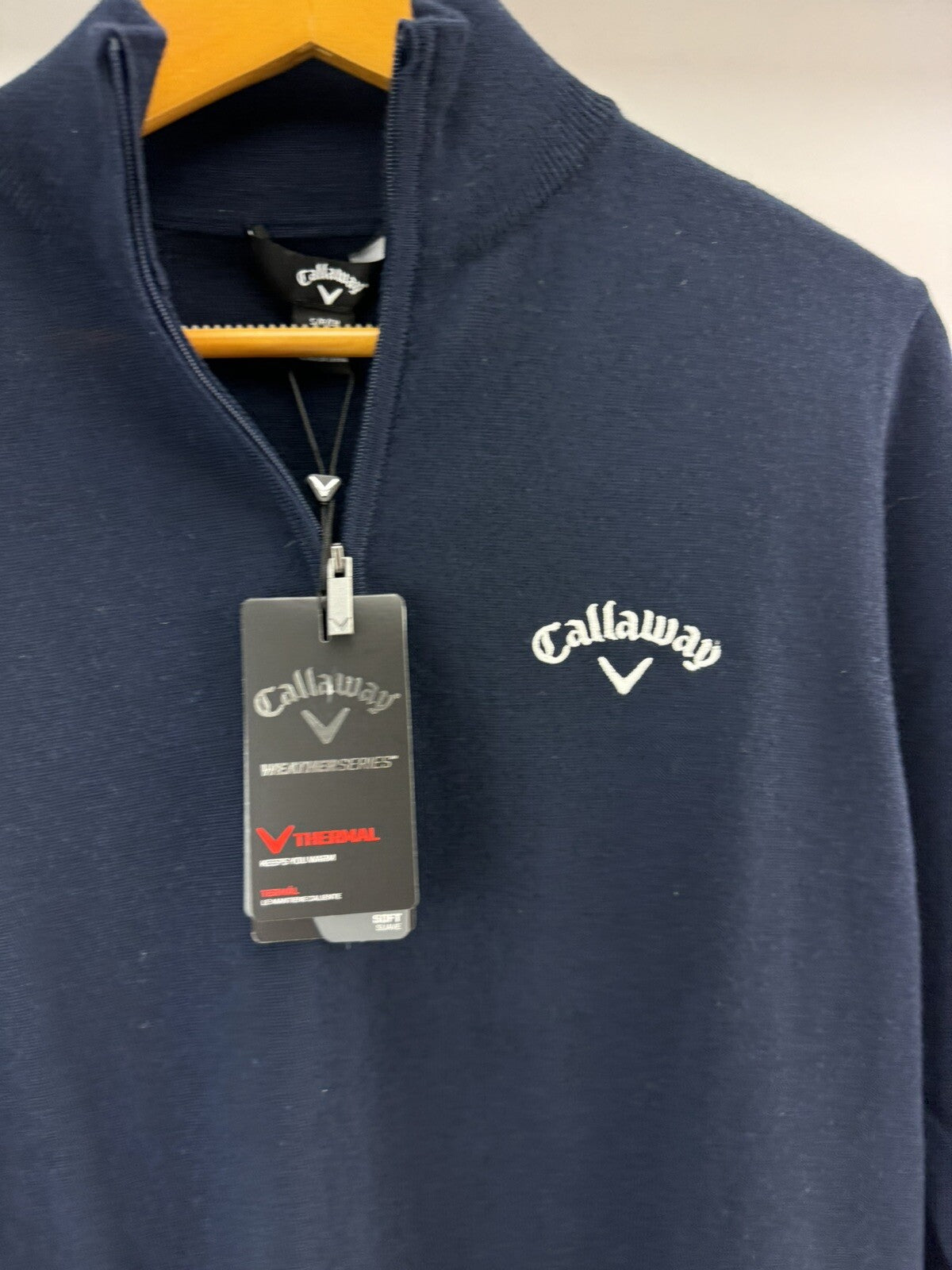 Callaway Odyssey Mens Pullover Blended Merino Thermal UK Small /Navy /New /199964