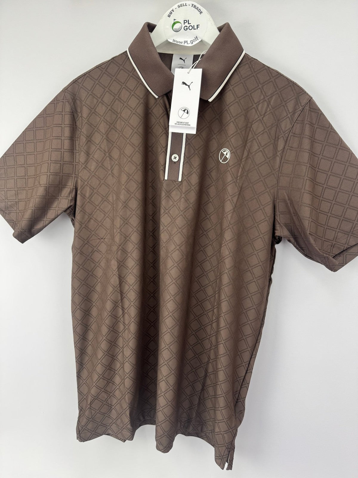 PUMA X Arnold Palmer Tipped Jac Golf Polo Shirt Men's Size XL Flat Bronze/336144