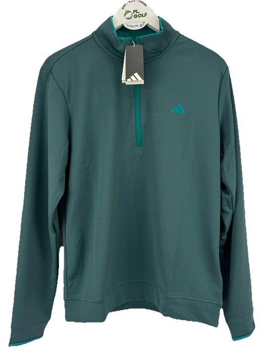 Adidas Core Light Weight Quarter Zip Pullover Men's Size Small Teal Golf/325560