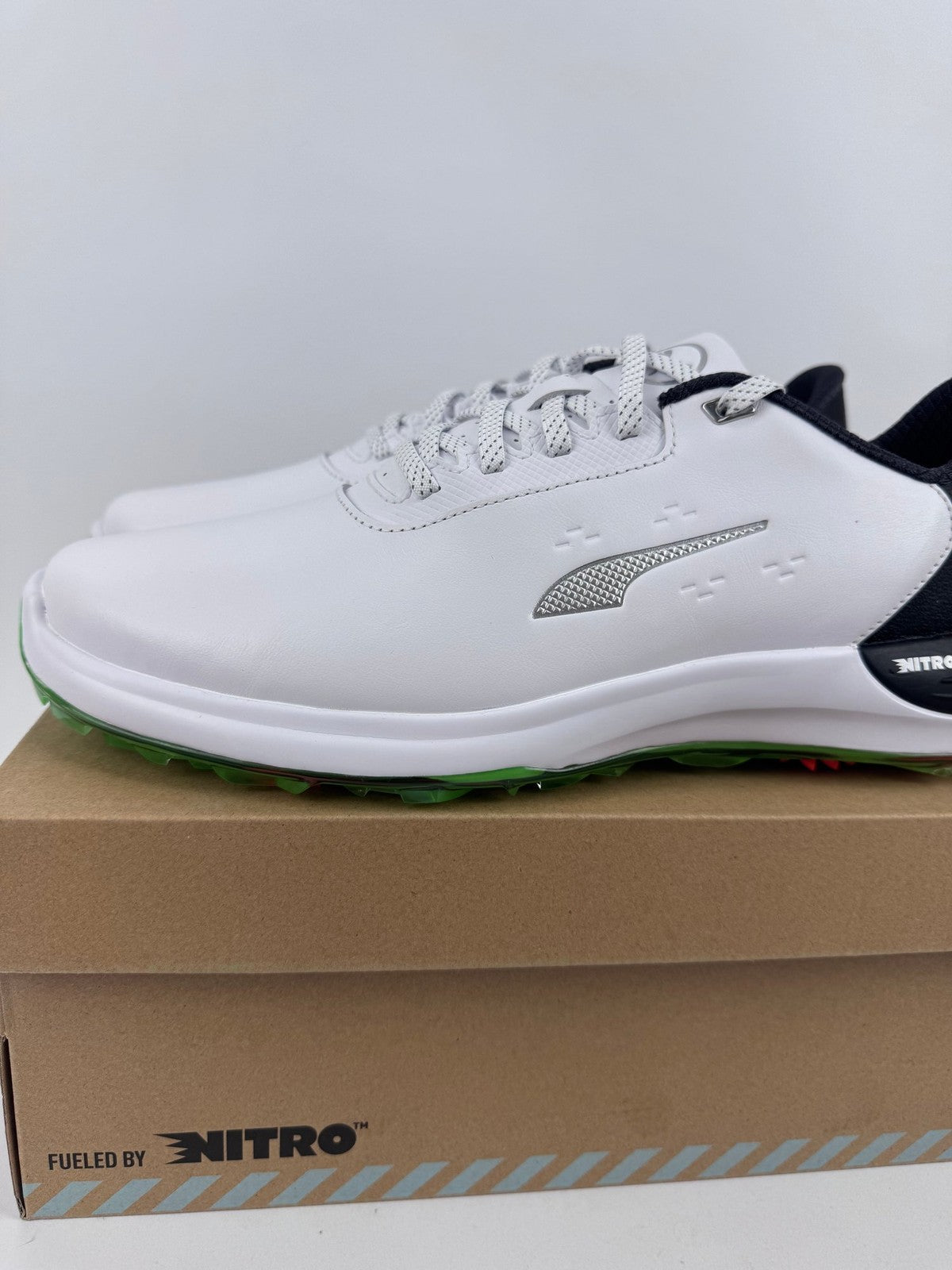Puma Phantomcat Nitro Men's Golf Shoes Size UK 10 White Black Fluro/319111