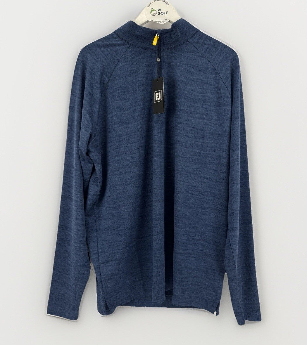 FootJoy Golf Wave Jacquard Chill-Out Zip Pullover Men's Size Small Navy/330620