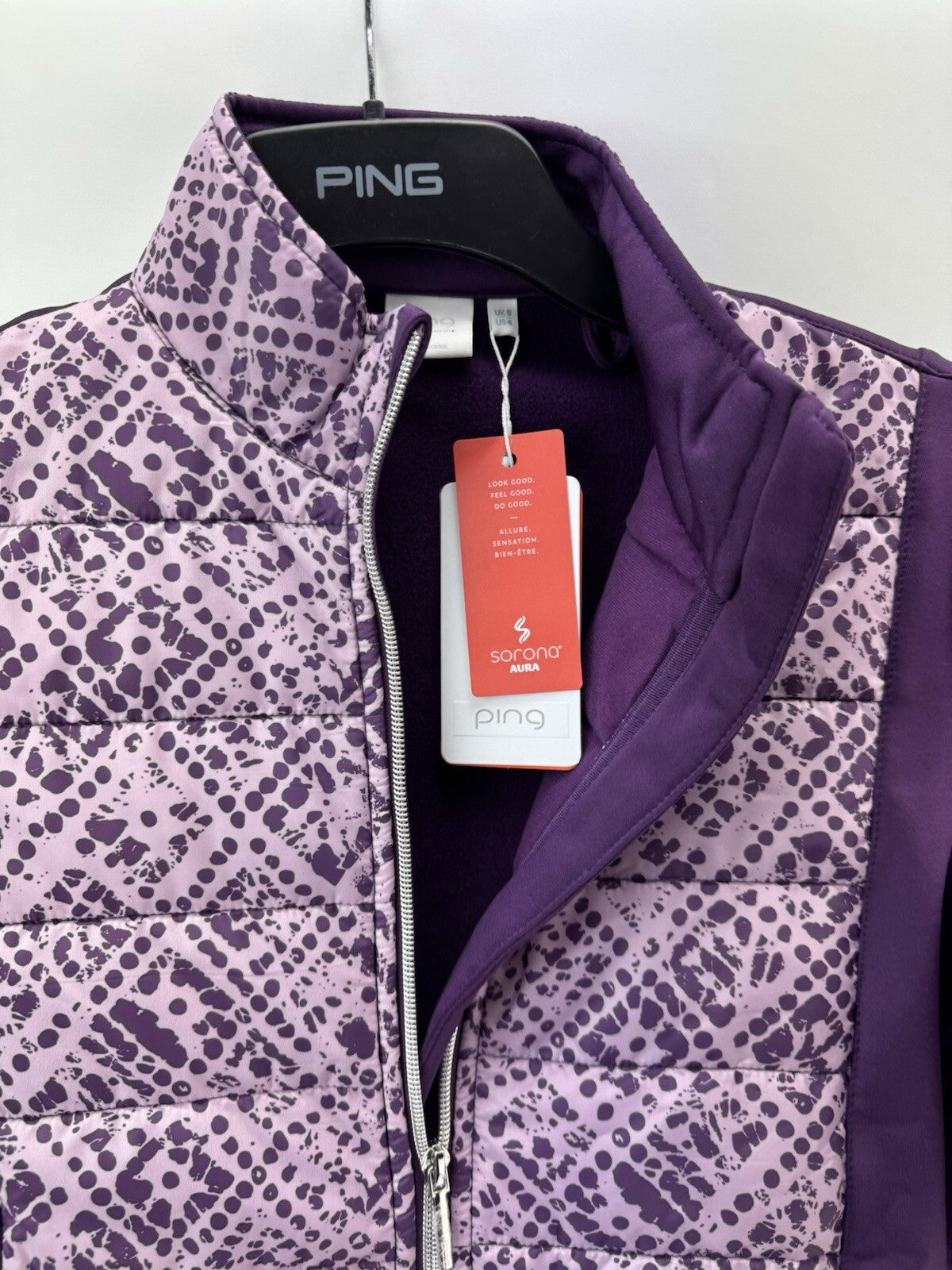Ping Golf Women’s Jacket Niki Sensorwarm Plum UK 8 /Water Resistant /New /222584