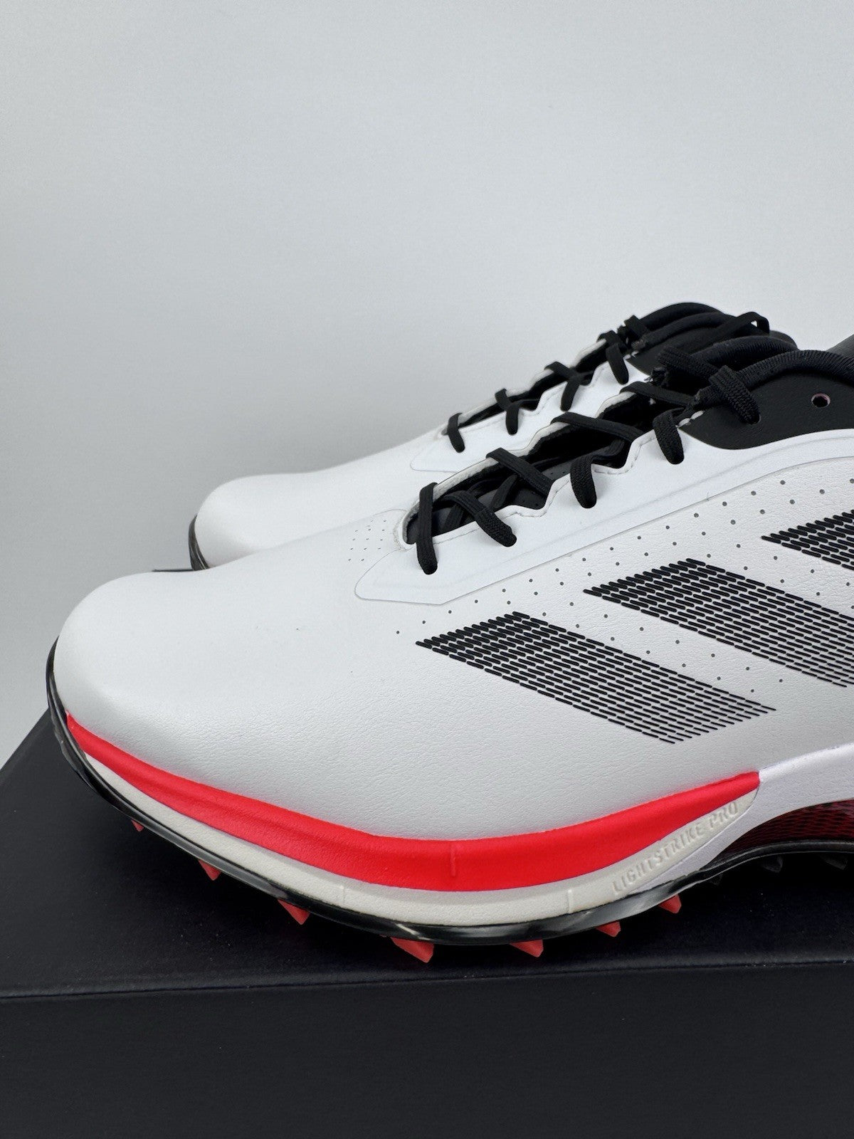 Adidas Adizero ZG Golf Shoes Size Men's UK 10 White Black Red Spikes/314412