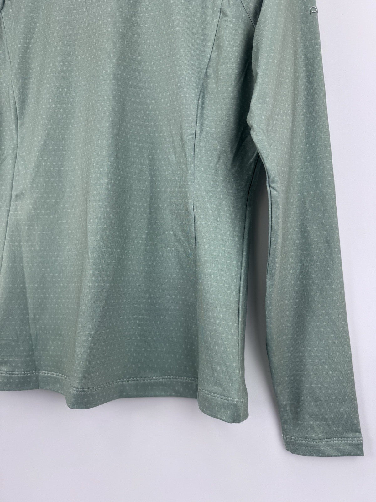 Ping Jasmine Golf Jumper Women's UK Size 10 Green Multi Long Sleeve Zip Up/315168
