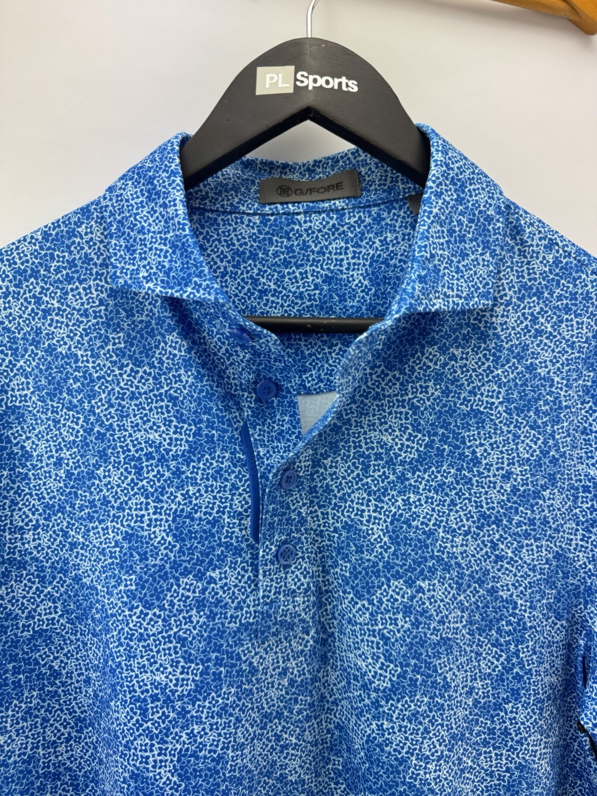 G Fore Golf Polo Shirt Hydrangea Tech Mens UK Small /Blue /New /286773