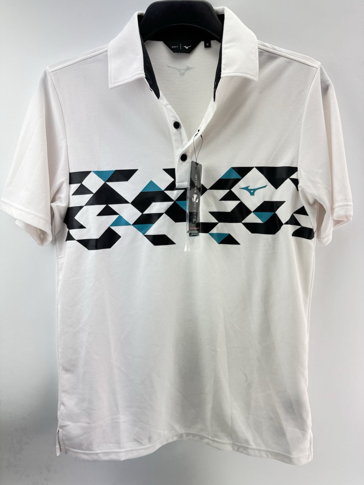 Mizuno Golf Mens Polo Shirt Checker /White /UK Medium /New /234240